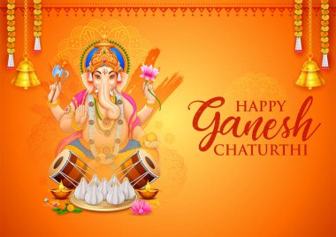 Ganesh Chaturthi festivali için Ganpati arka planının çizimi