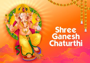 Ganesh Chaturthi festivali için Ganpati arka planının çizimi