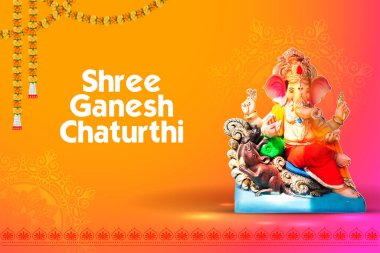 Ganpati İdolü Hindistan 'ın Mutlu Ganesh Chaturthi Festivali heykeli.