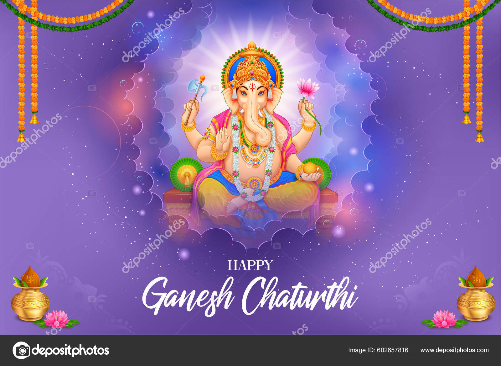 Illustration Lord Ganpati Background Ganesh Chaturthi Festival India Stock  Vector Image by ©vectomart #602657816