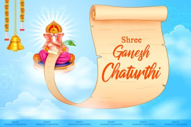 Ganesh Chaturthi festivali için Ganpati arka planının çizimi