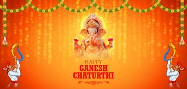 Ganpati İdolü Hindistan 'ın Mutlu Ganesh Chaturthi Festivali heykeli.