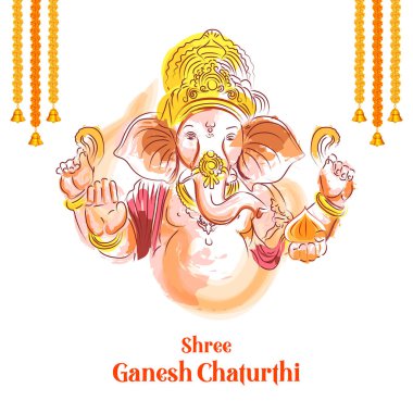 Ganesh Chaturthi festivali için Ganpati arka planının çizimi