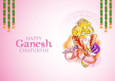 Ganesh Chaturthi festivali için Ganpati arka planının çizimi