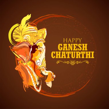 Ganesh Chaturthi festivali için Ganpati arka planının çizimi