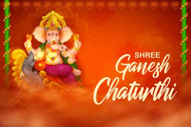 Ganesh Chaturthi festivali için Ganpati arka planının çizimi