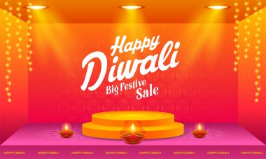 Hindistan 'ın ışık festivali için Mutlu Diwali Tatil arka planında yanan diya' nın bir gösterimi