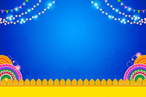 Illustration Decoration Happy Diwali Dussehra Indian Holiday Festival Background Template — Stock Vector