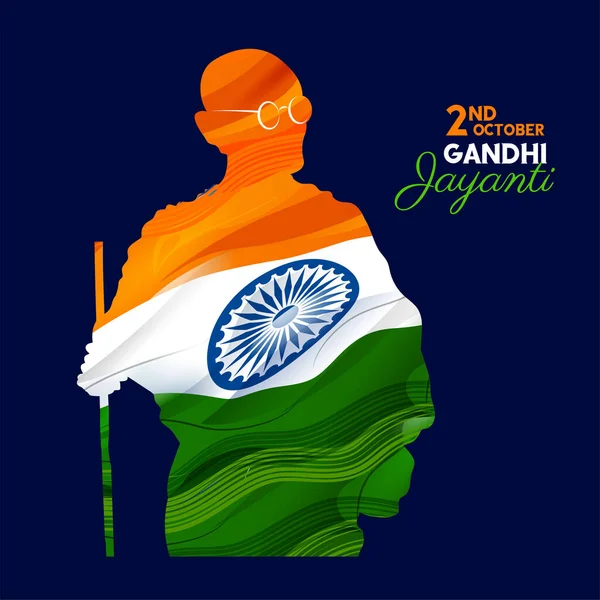 Illustratie Van India Achtergrond Met Nation Hero Freedom Fighter Mahatma — Stockvector