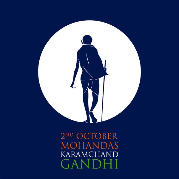 Ilustração Fundo Índia Com Nation Hero Freedom Fighter Mahatma Gandhi — Vetor de Stock