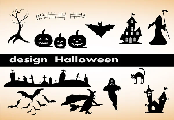 Elementos de design para halloween — Vetor de Stock