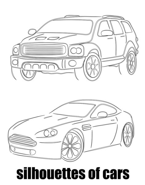 Абстрактный силуэт автомобилей

