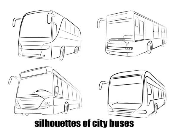 Silueta de autobús Vector De Stock