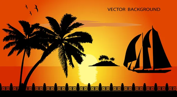 Tropical vector background — Stock Vector