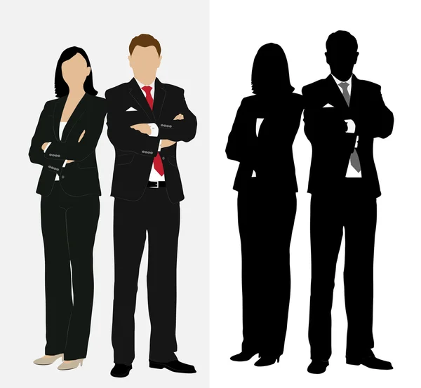 Silhouettes of businessmen — Stock Vector