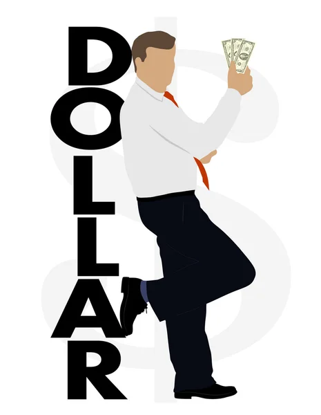 Person with dollars — Stock Vector
