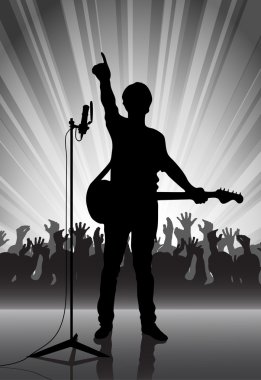 bir sahne rock müzisyeni