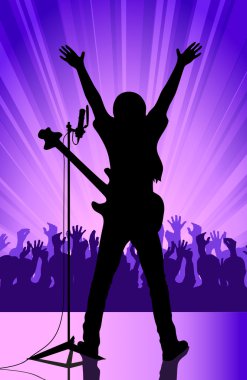 bir sahne rock müzisyeni