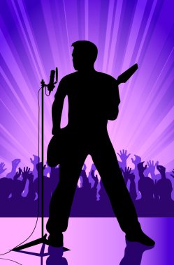 bir sahne rock müzisyeni