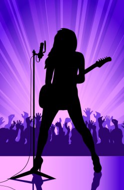 bir sahne rock müzisyeni