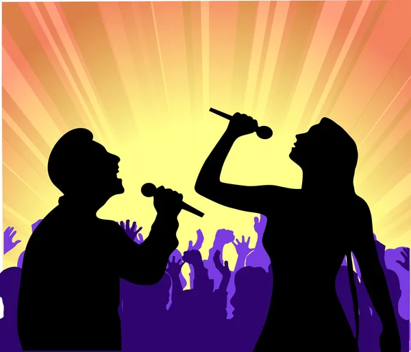 Soloists before public — Stock Vector