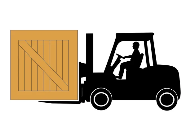 Cargador de siluetas con caja — Vector de stock