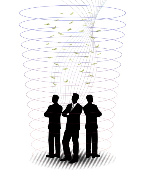 Zakenlieden in een abstracte tuft — Stockvector