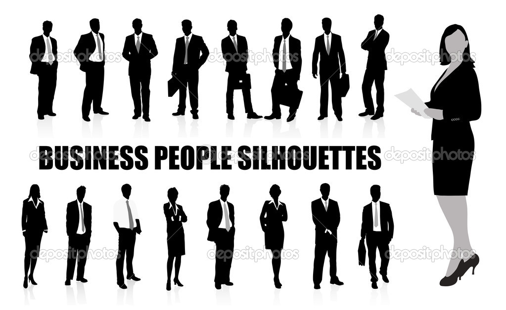 silhouettes businessmen