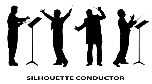Silhouette of the conductor — Stock Vector