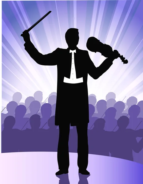 Musician before public — Stock Vector