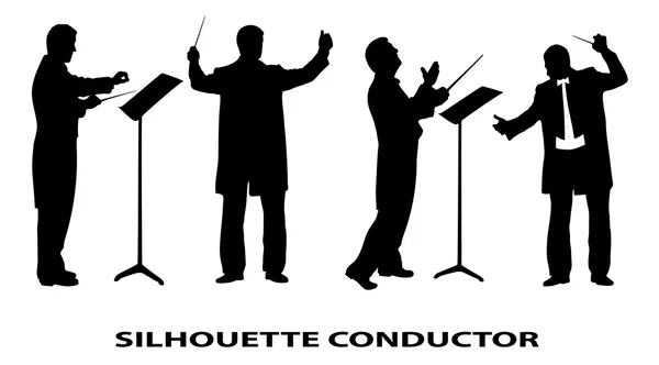 Silhouette of the conductor — Stock Vector