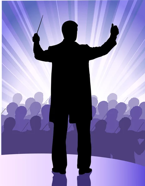 Conductor ante el público — Vector de stock