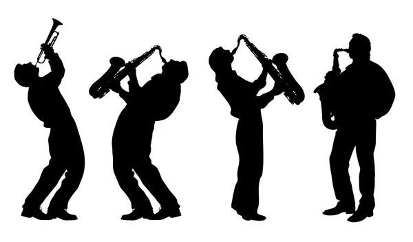 Silhouette des Jazzmusikers — Stockvektor