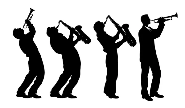 Silhouette des Jazzmusikers — Stockvektor