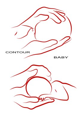 mother and baby silhouettes clipart