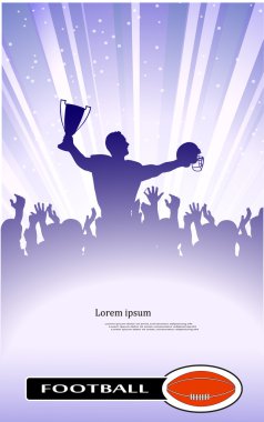 Abstract silhouette of the champion on soccer clipart