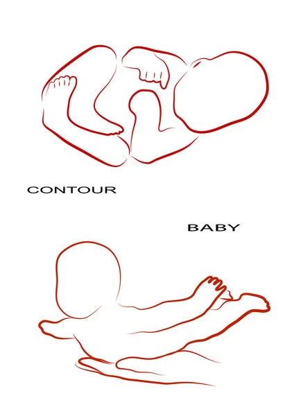 母亲和婴儿的轮廓 — 图库矢量图片