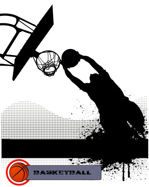 Basketball match on grunge background — Stock Vector