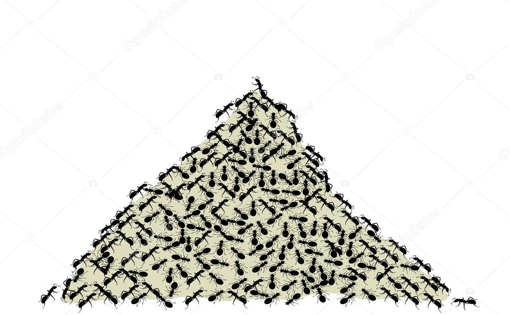 Anthill on a white background
