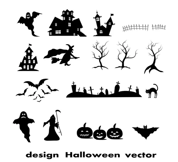 Elementos de design Halloween — Vetor de Stock