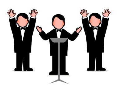 beyaz zemin üzerine işadamları çizimleri