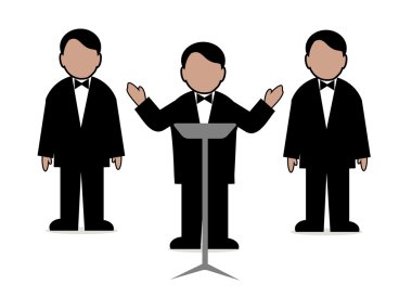 beyaz zemin üzerine işadamları çizimleri