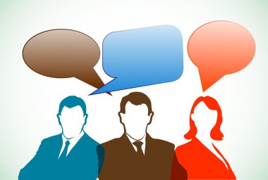 insanlar altında bir konuşma balonu