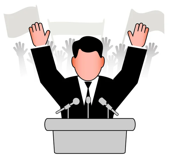 Policy speech before an audience — Stock Vector