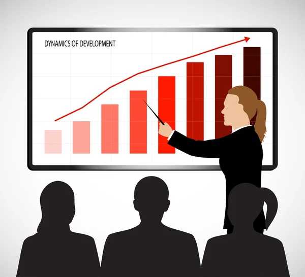 Obchodní žena drží prezentace — Stockový vektor
