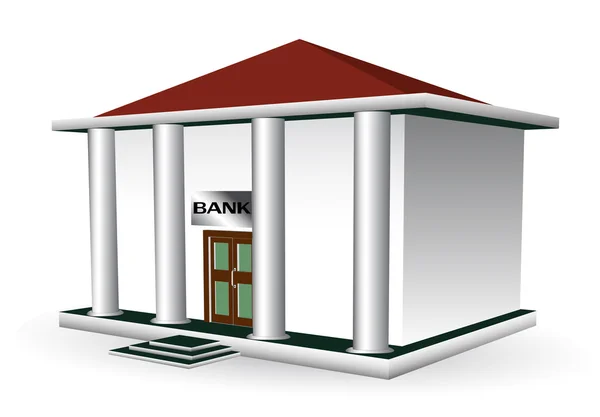 Bank building on a white background for design — Stock Vector