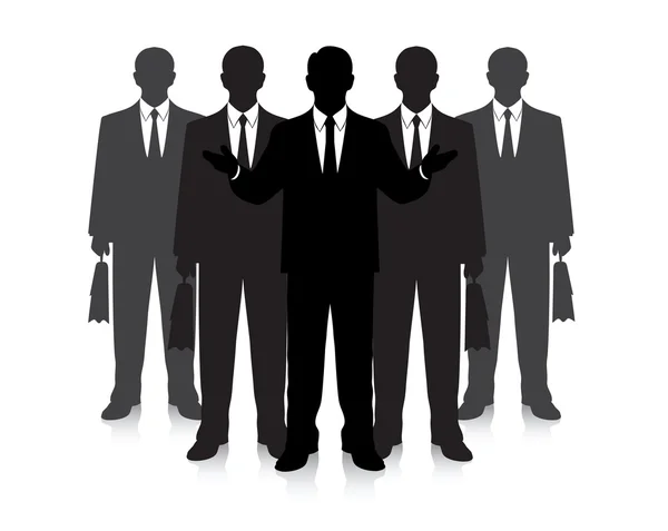Groupe d'hommes d'affaires sur fond blanc — Image vectorielle