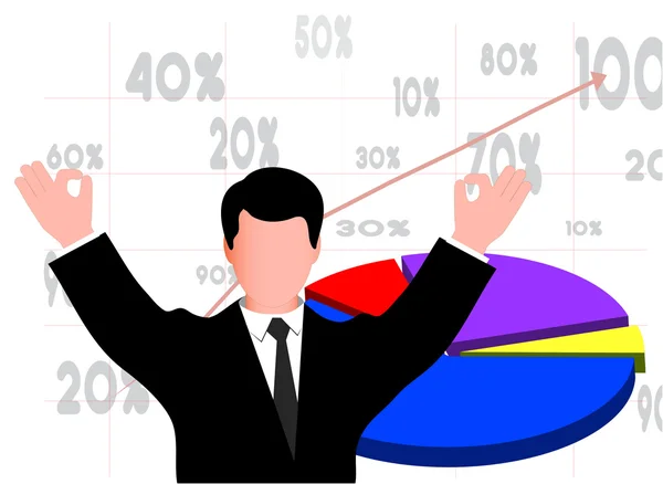 Successful businessman the representing economic growth — Stock Vector