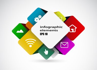 Modern küp origami stil seçenekleri afiş