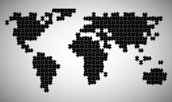 Continents put from puzzles — Stock Vector